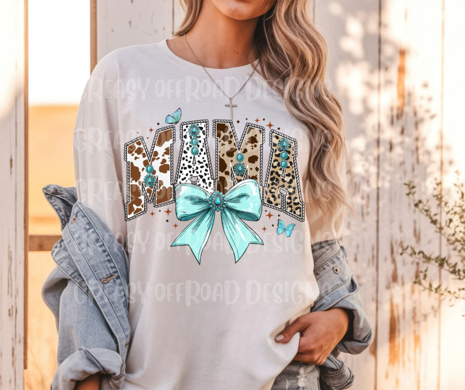 Turquoise bow mama