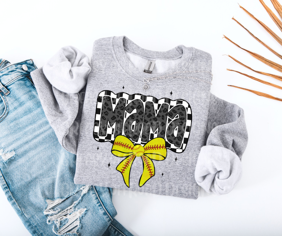 Softball mama coquette bow