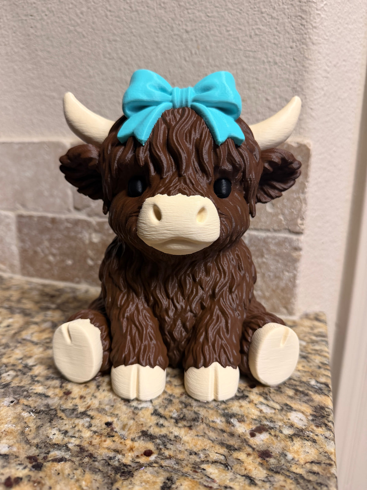 Highland cow teal bow BBW soap holder