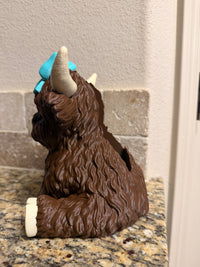 Highland cow teal bow BBW soap holder