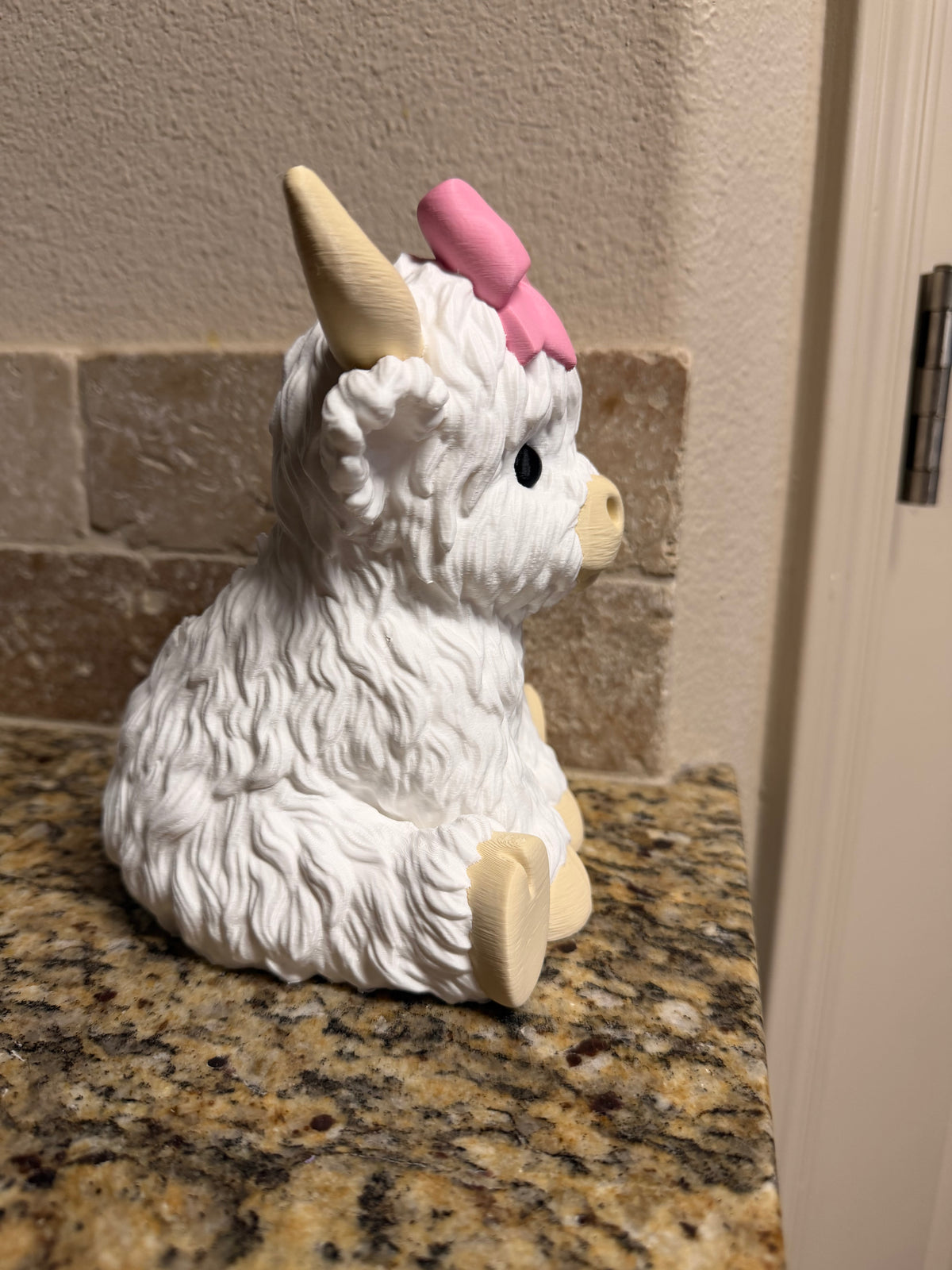 White Highland cow pink bow BBW soap holder
