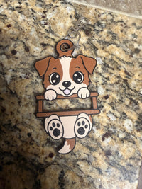 Puppy hair tie holder keychain