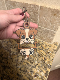 Puppy hair tie holder keychain