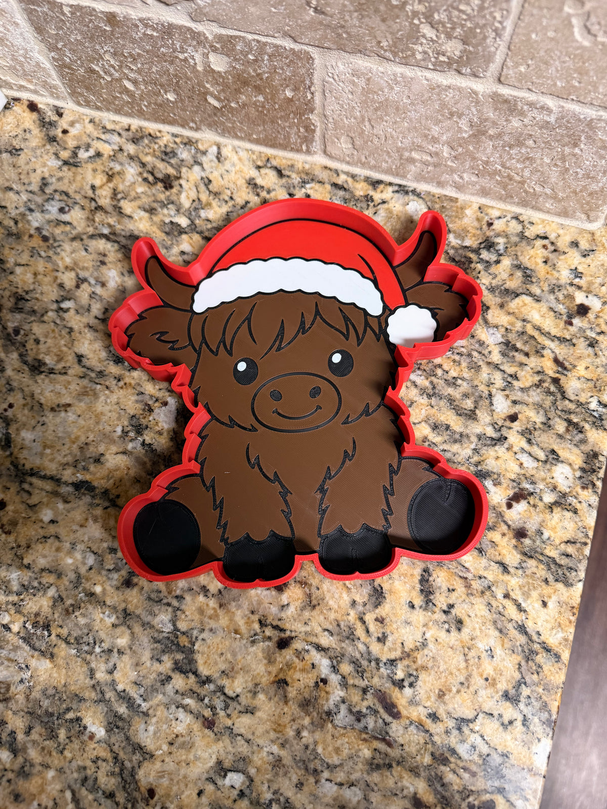 Christmas highland cow trinket tray