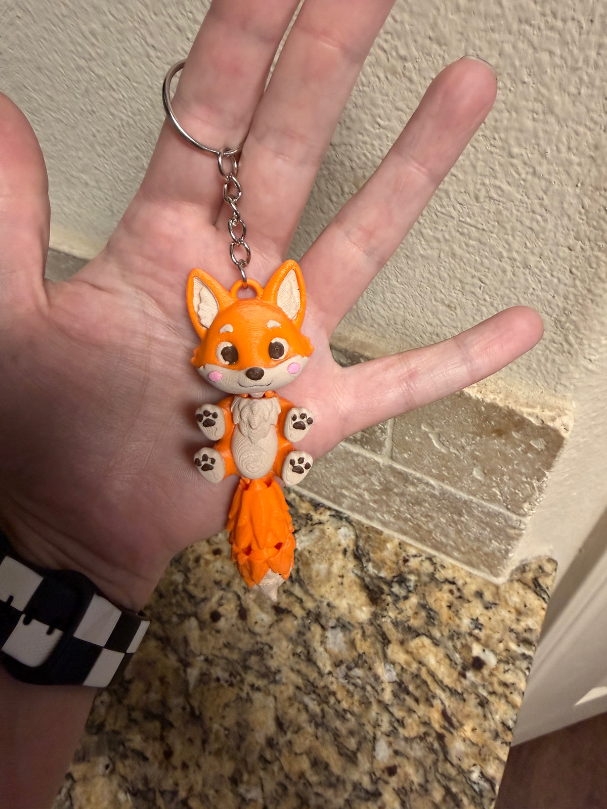 Fluffy tail fox keychain