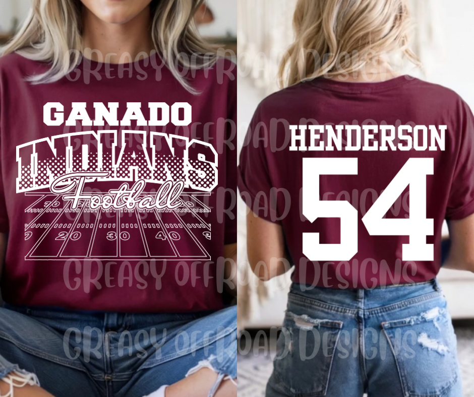 Custom Indians football tee
