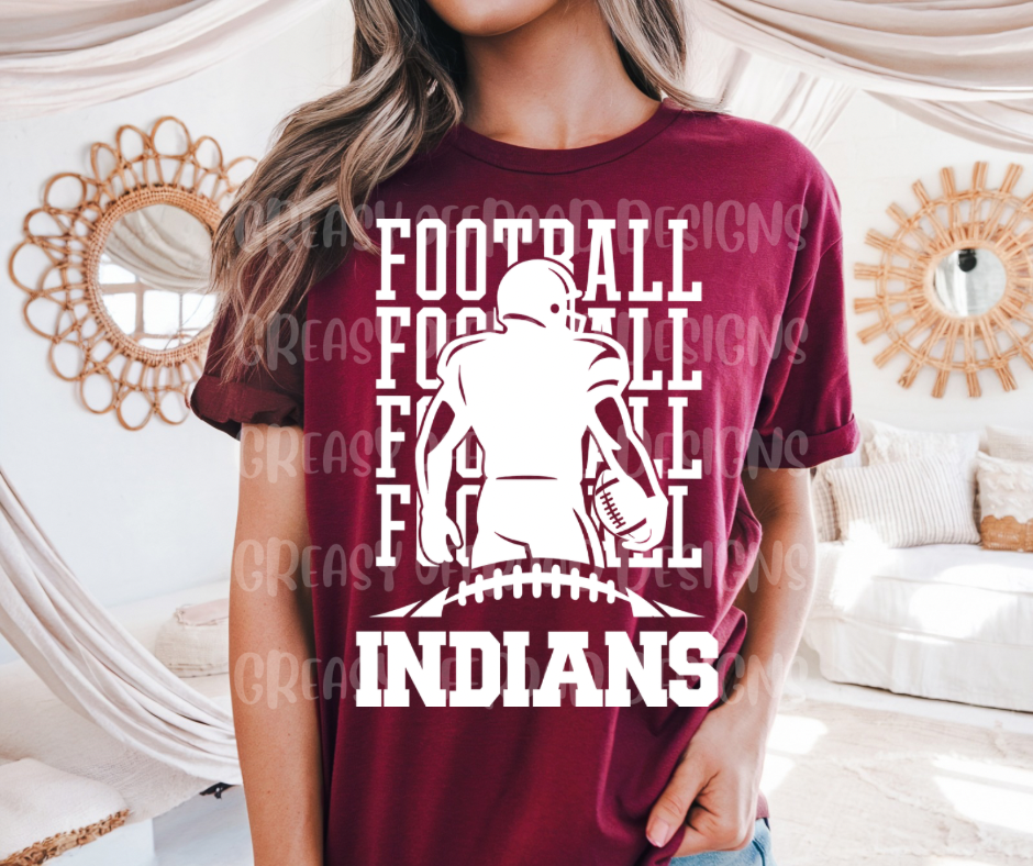 Custom Indians football tee