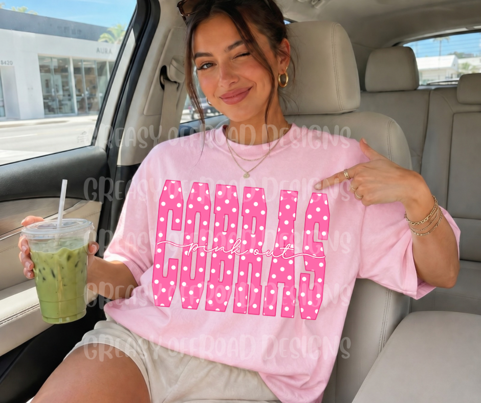 Polk a dot Pink out cobras