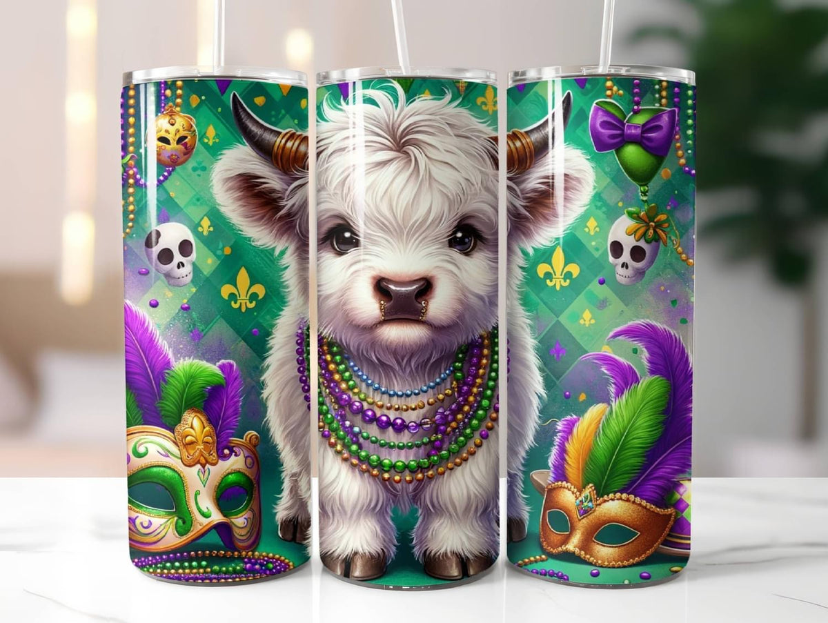 Mardi Gras highland cow