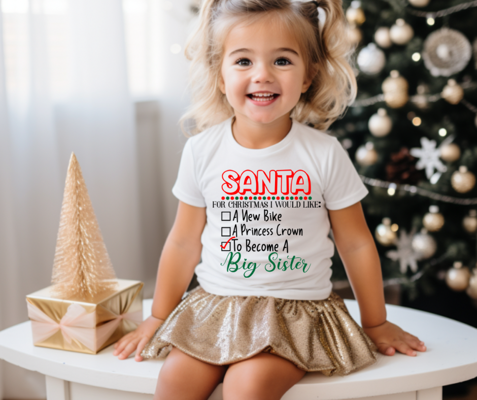 Dear Santa i want to be a big sister