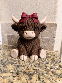 Maroon highland cow bbw soap holder