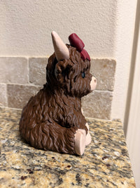 Maroon highland cow bbw soap holder