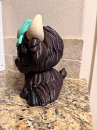 Highland cow teal bow BBW soap holder