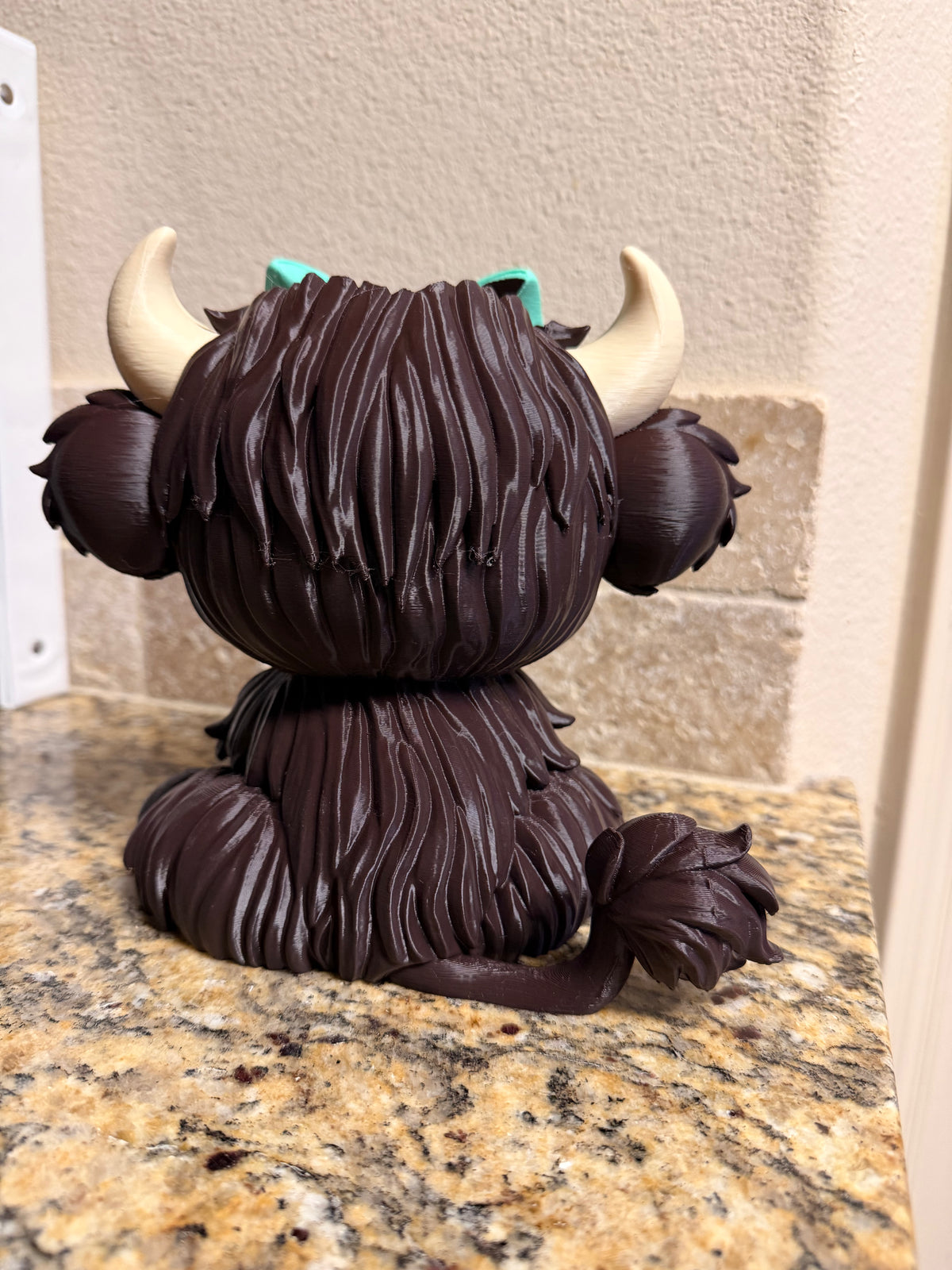 Highland cow teal bow BBW soap holder