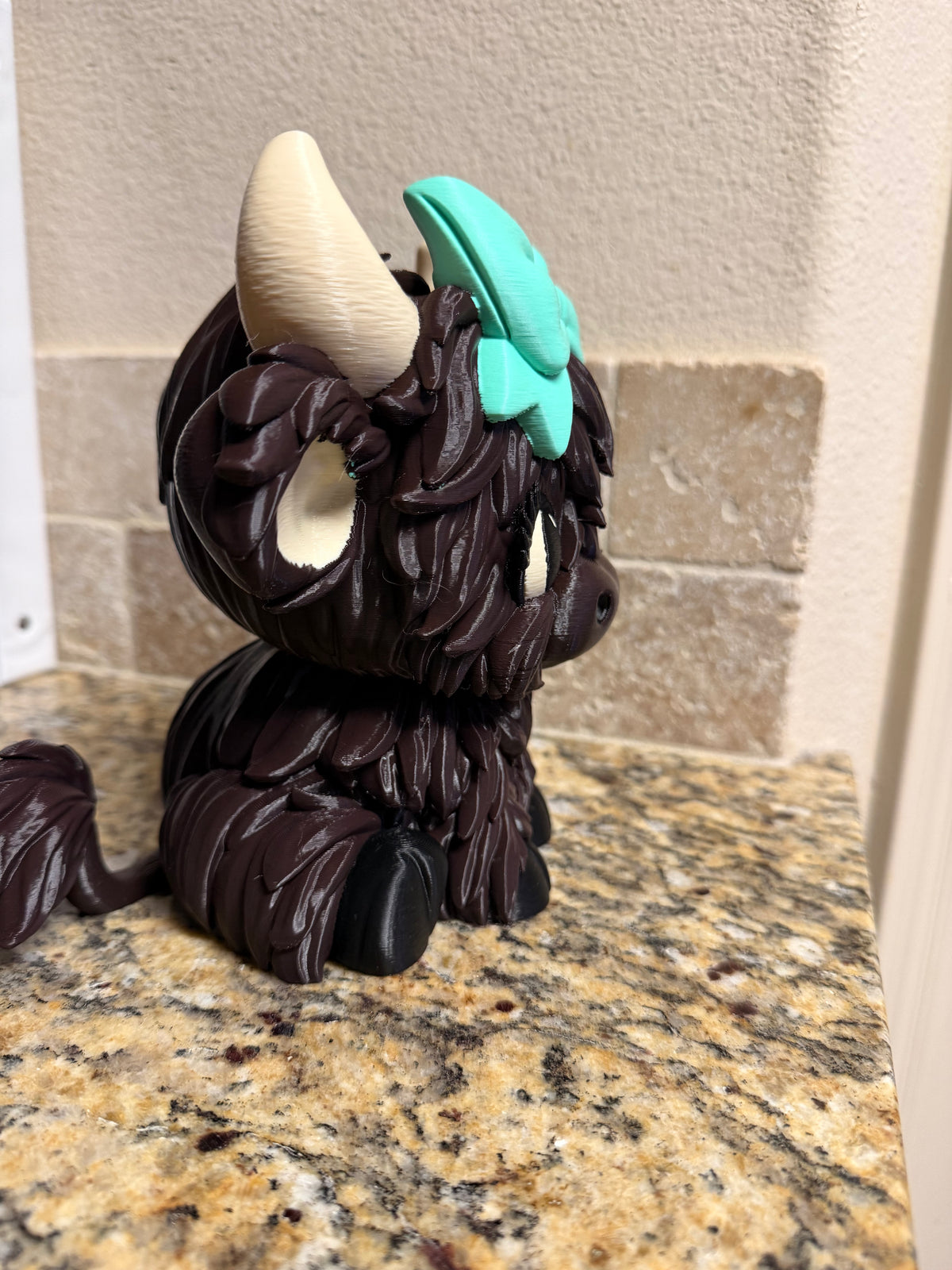 Highland cow teal bow BBW soap holder