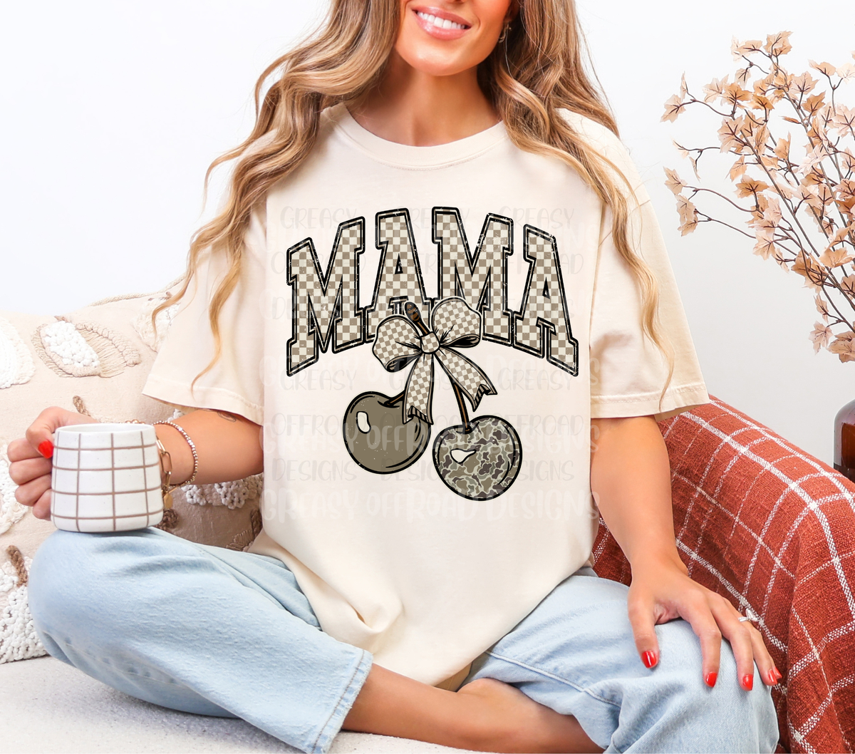 Checkered camo mama
