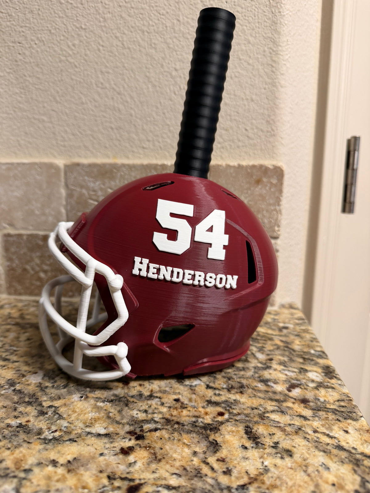 Custom football helmet cow bell