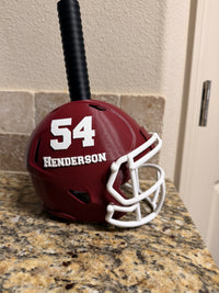 Custom football helmet cow bell