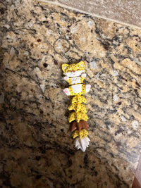 Fluffy tail cheetah keychain