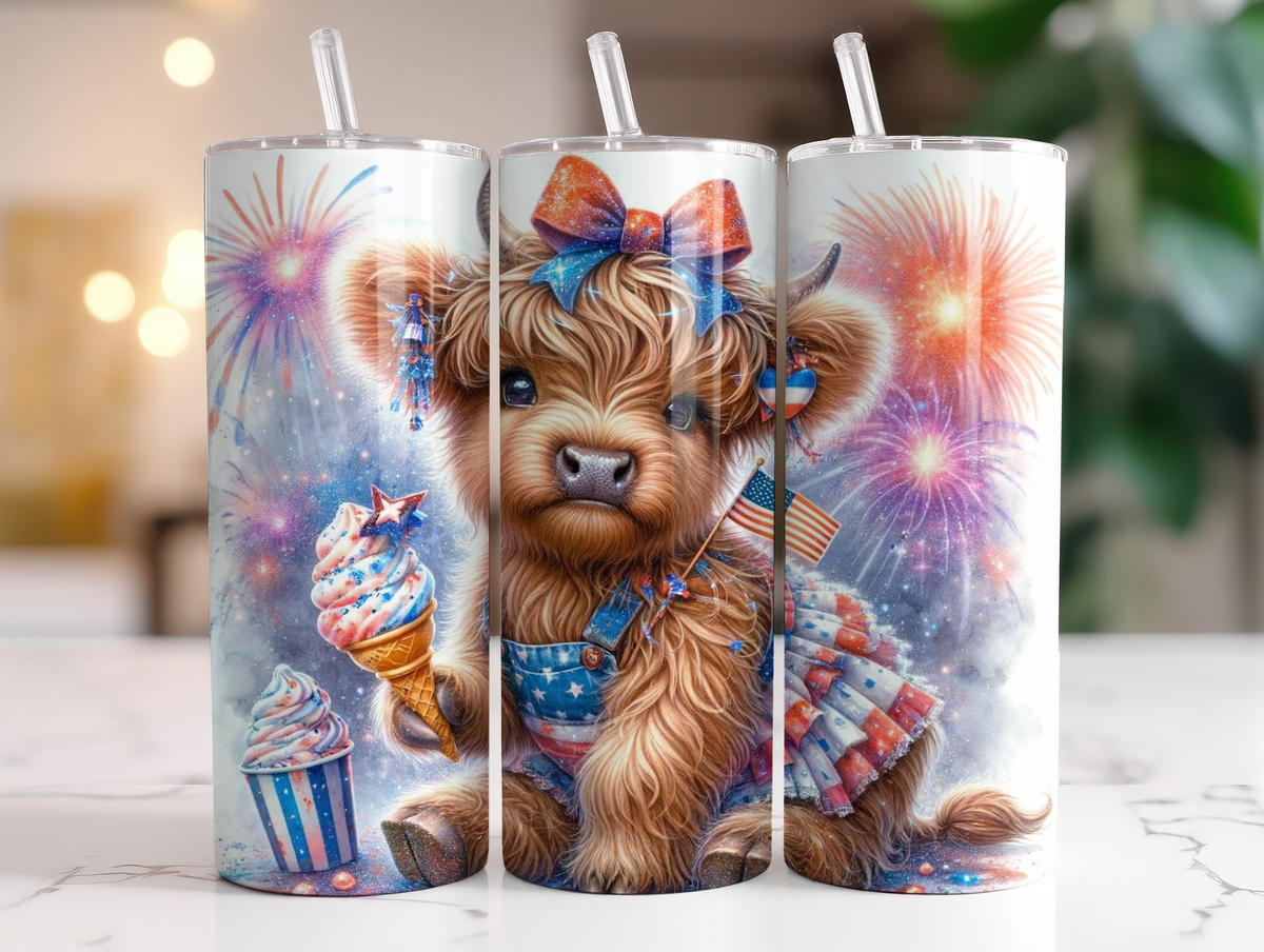 Patriotic Highland cow