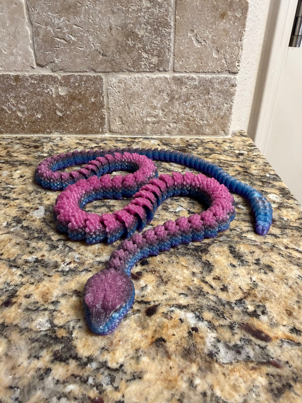 3D Pink/Blue Rattlesnake