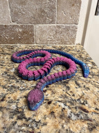 3D Pink/Blue Rattlesnake