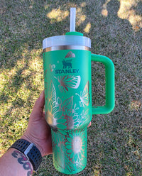 40oz Stan Butterfly And Sunflower Tumbler Custom