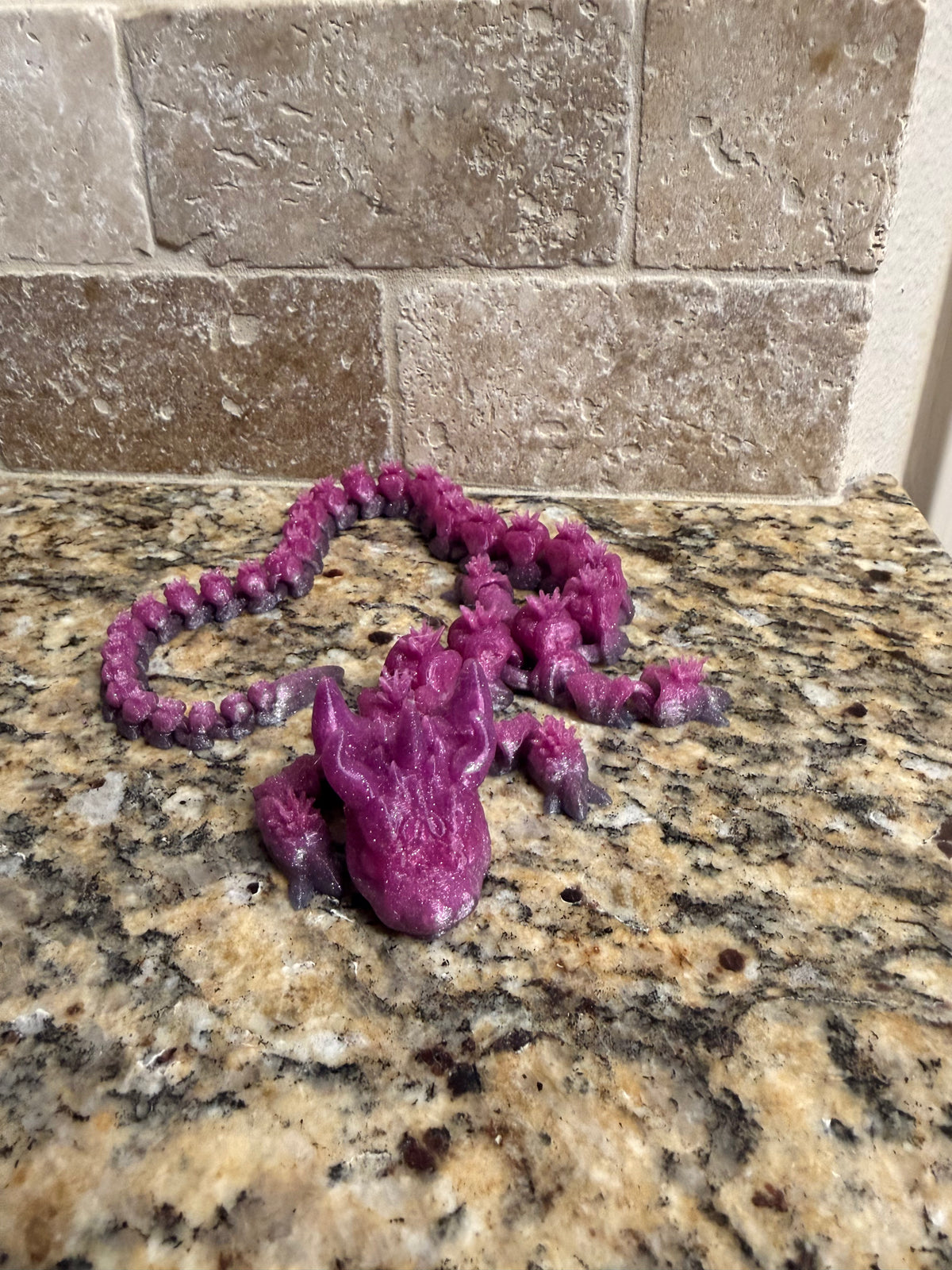 3D Pink/Purple Unicorn Articulated Dragon