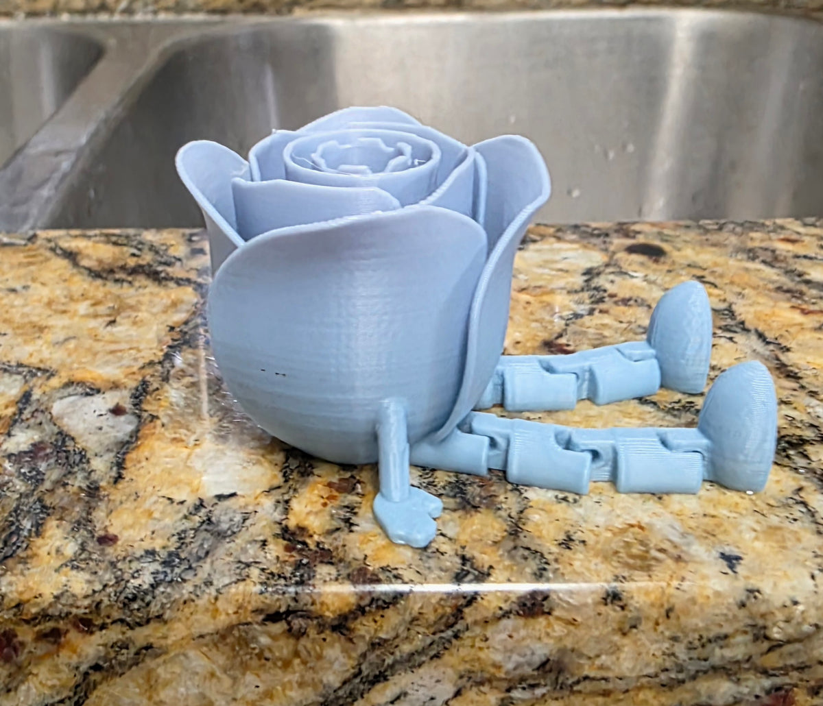 3D Rainbow Articulated Rose