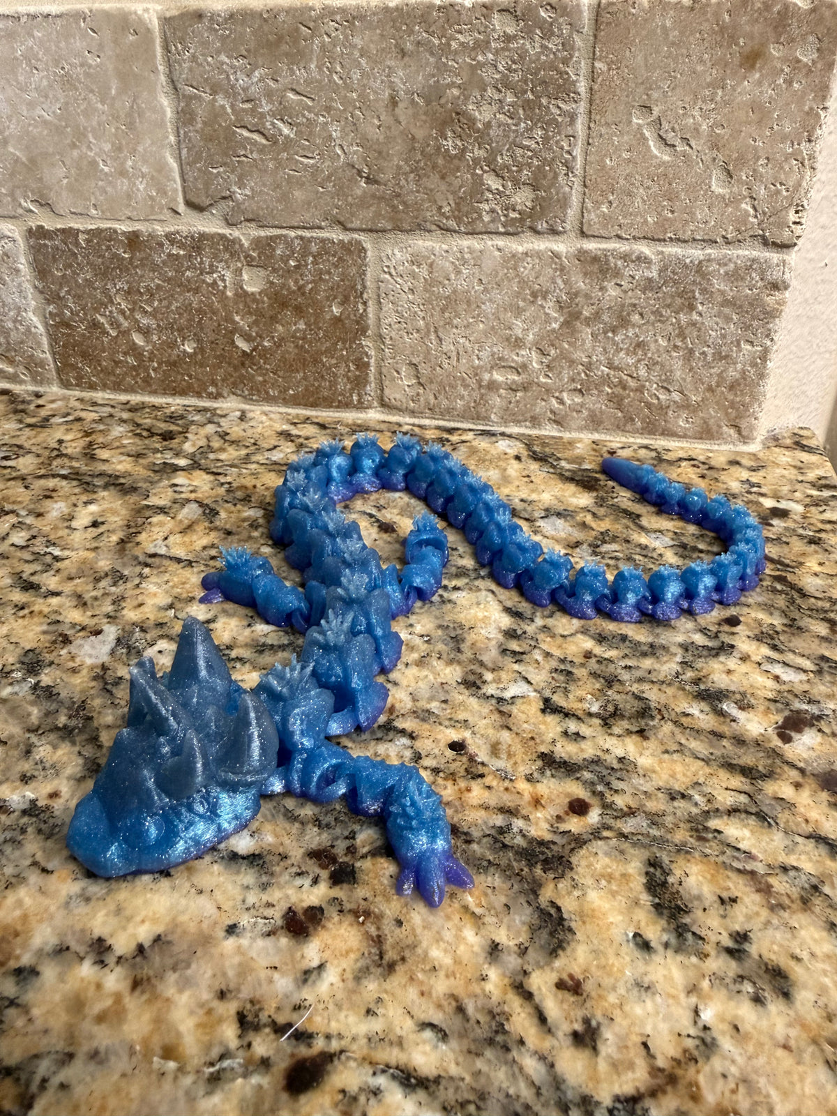 3D Blue/Purple Unicorn Articulated Dragon