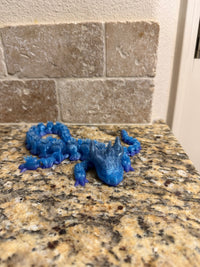 3D Blue/Purple Unicorn Articulated Dragon