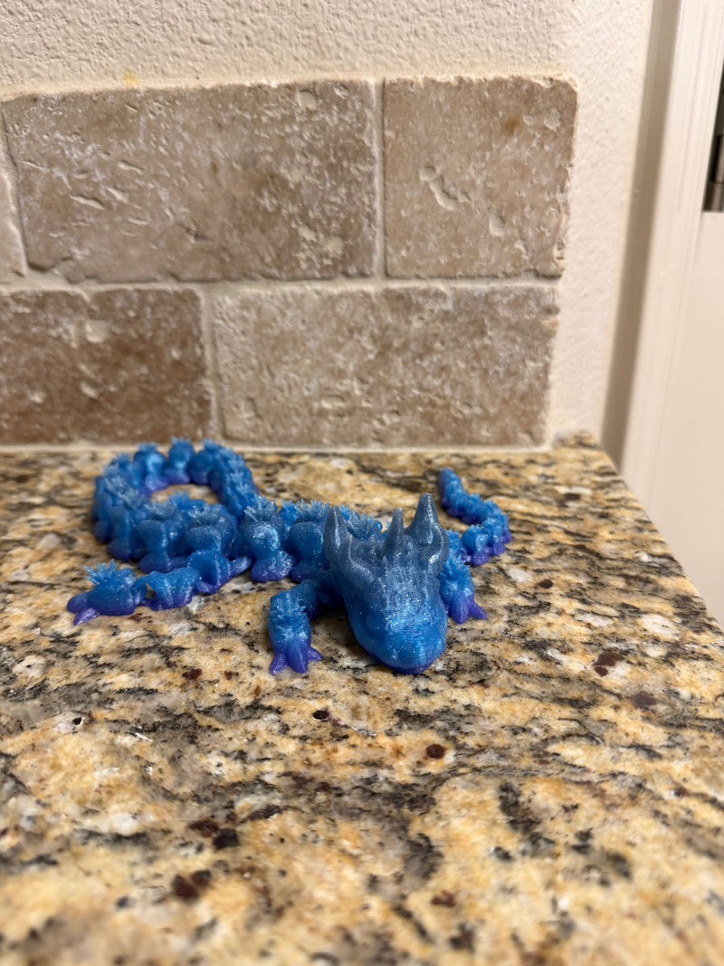 3D Blue/Purple Unicorn Articulated Dragon