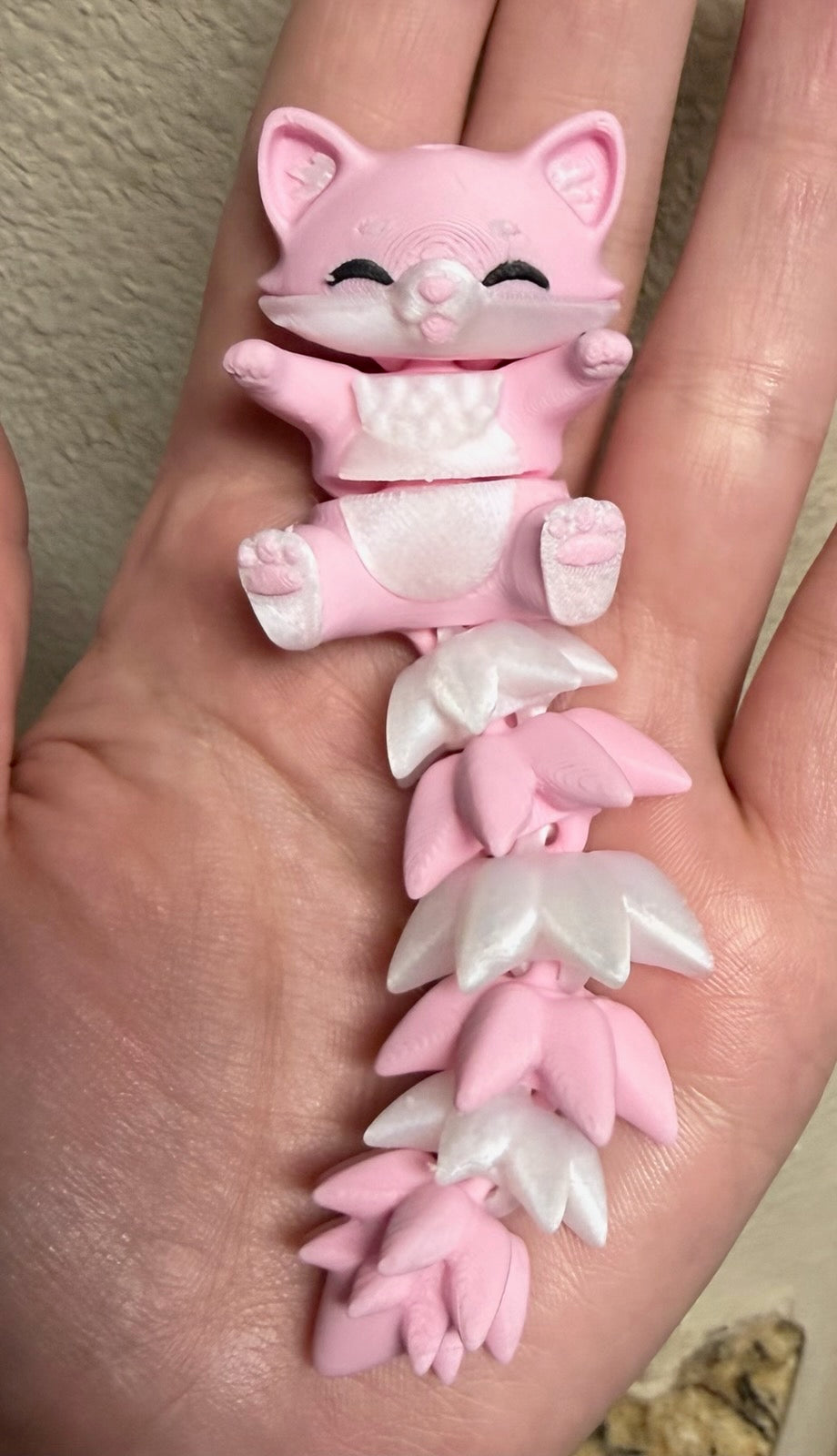 3D Fluffy Tailed Kitty Key Chain
