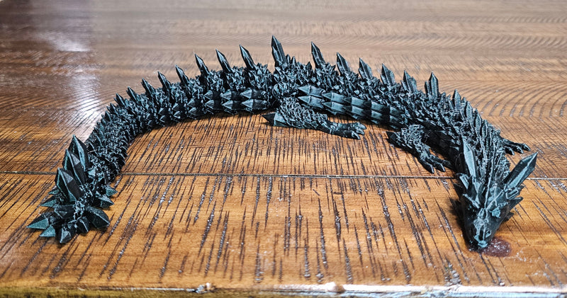 Black Articulated Dragon, 3D Printed