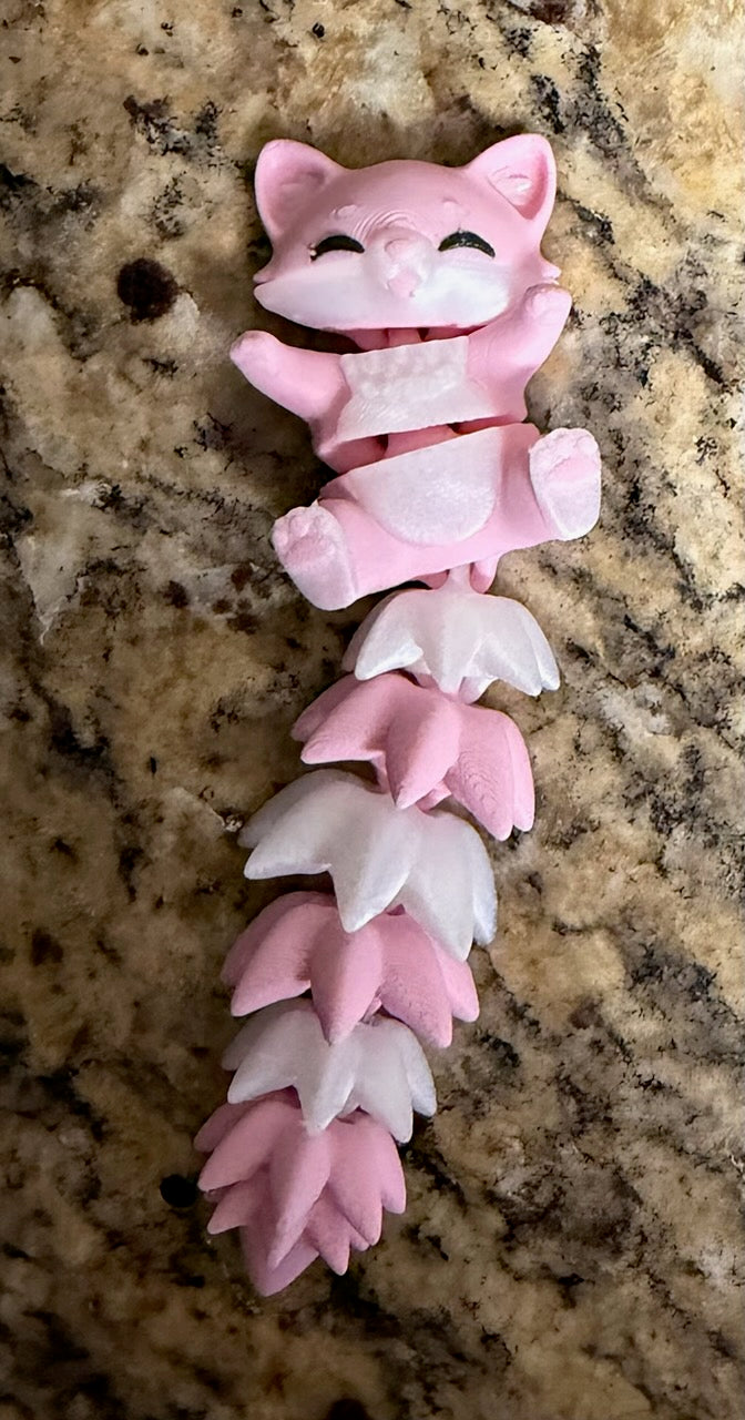 3D Fluffy Tailed Kitty Key Chain