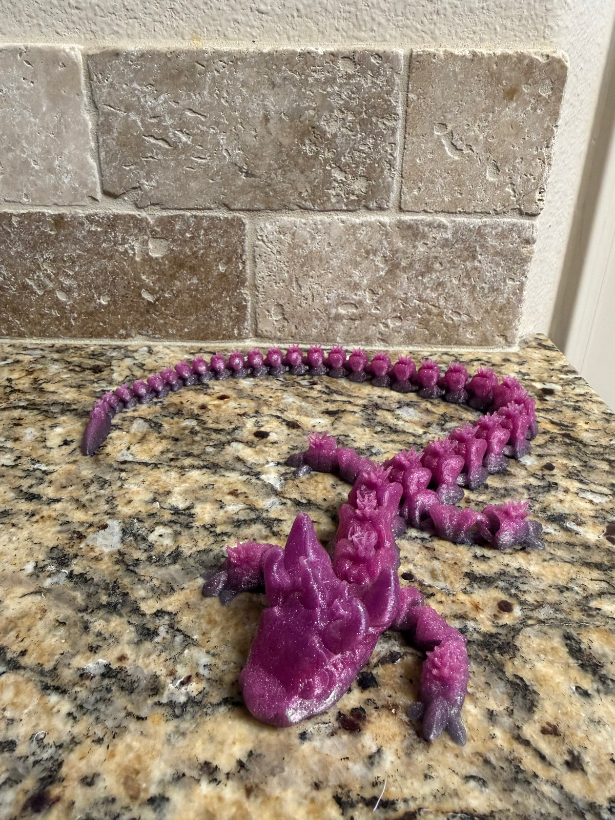 3D Pink/Purple Unicorn Articulated Dragon