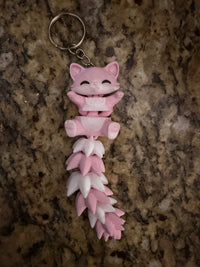 3D Fluffy Tailed Kitty Key Chain
