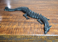 Black Articulated Dragon, 3D Printed