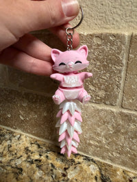 3D Fluffy Tailed Kitty Key Chain