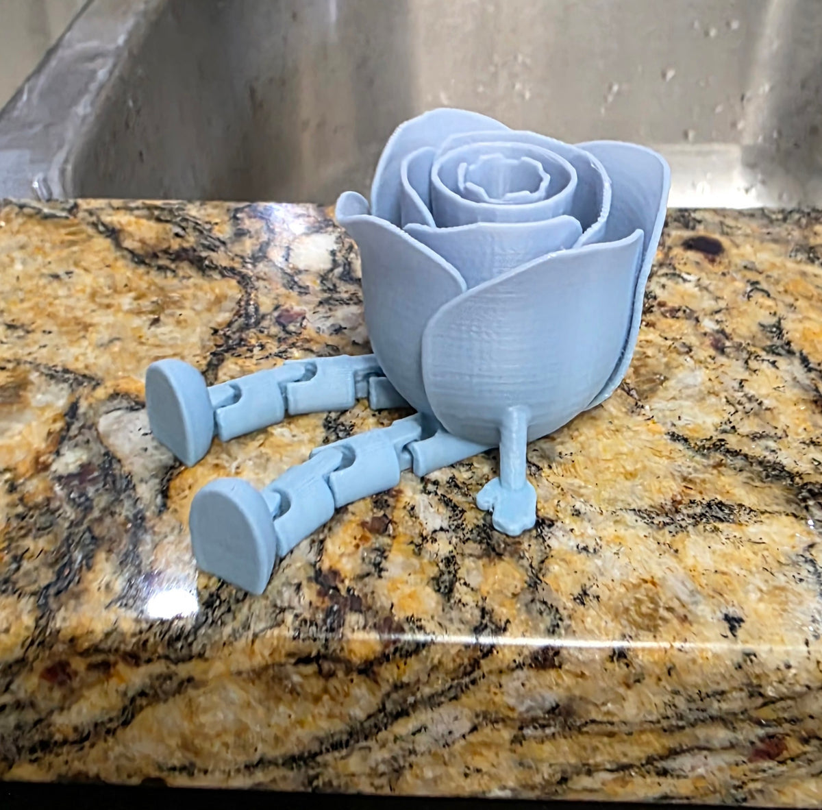 3D Rainbow Articulated Rose